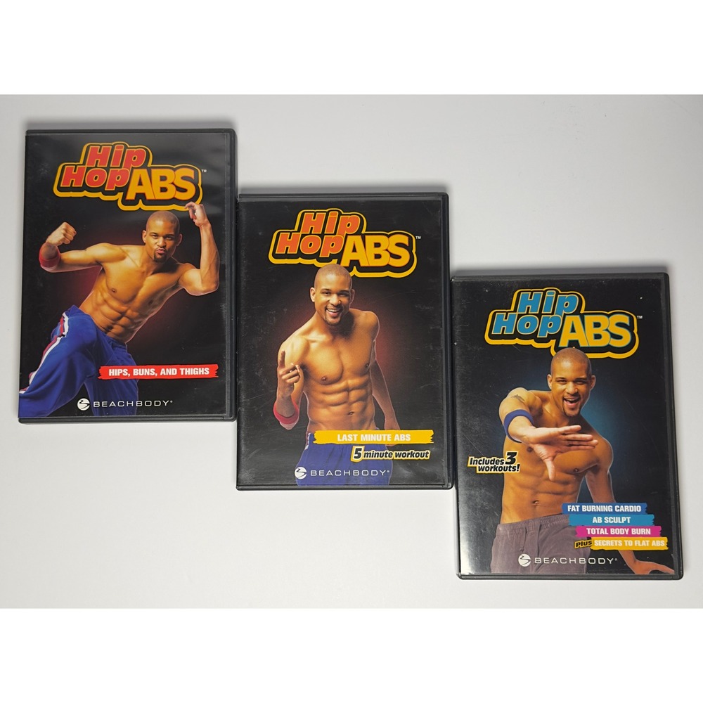 Hip Hop‎ ABS (DVD 2007 Beachbody) 3 DVD Workout Collection Set Shaun T